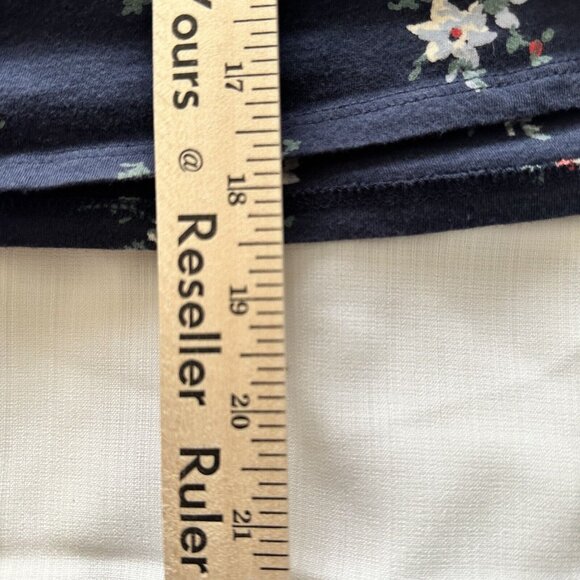 Lucky Brand Navy Floral Print Square Neck Top XXL Dark Fairy Boho Cottagecore - Picture 8 of 8